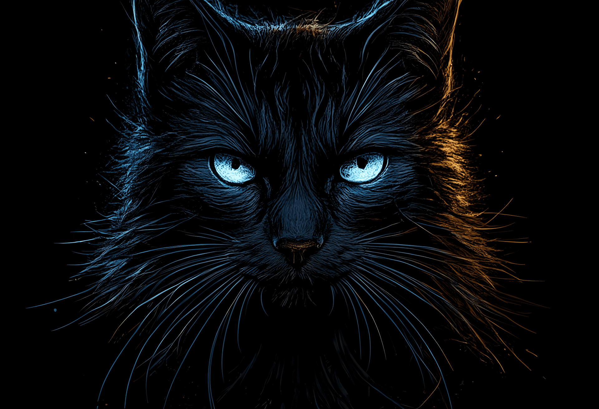 AI generated: Cat with abstract beauty, centered, looking at the camera, approaching perfection, psychedelic color...