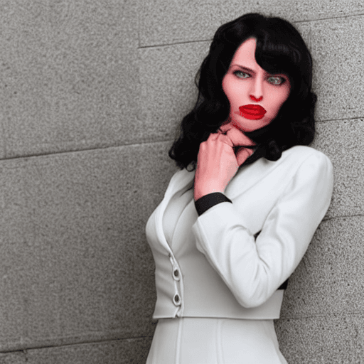 AI generated: white office lady, mature woman, milf, tall, short dark red hair, seductive hairstyle, elegant hair,...