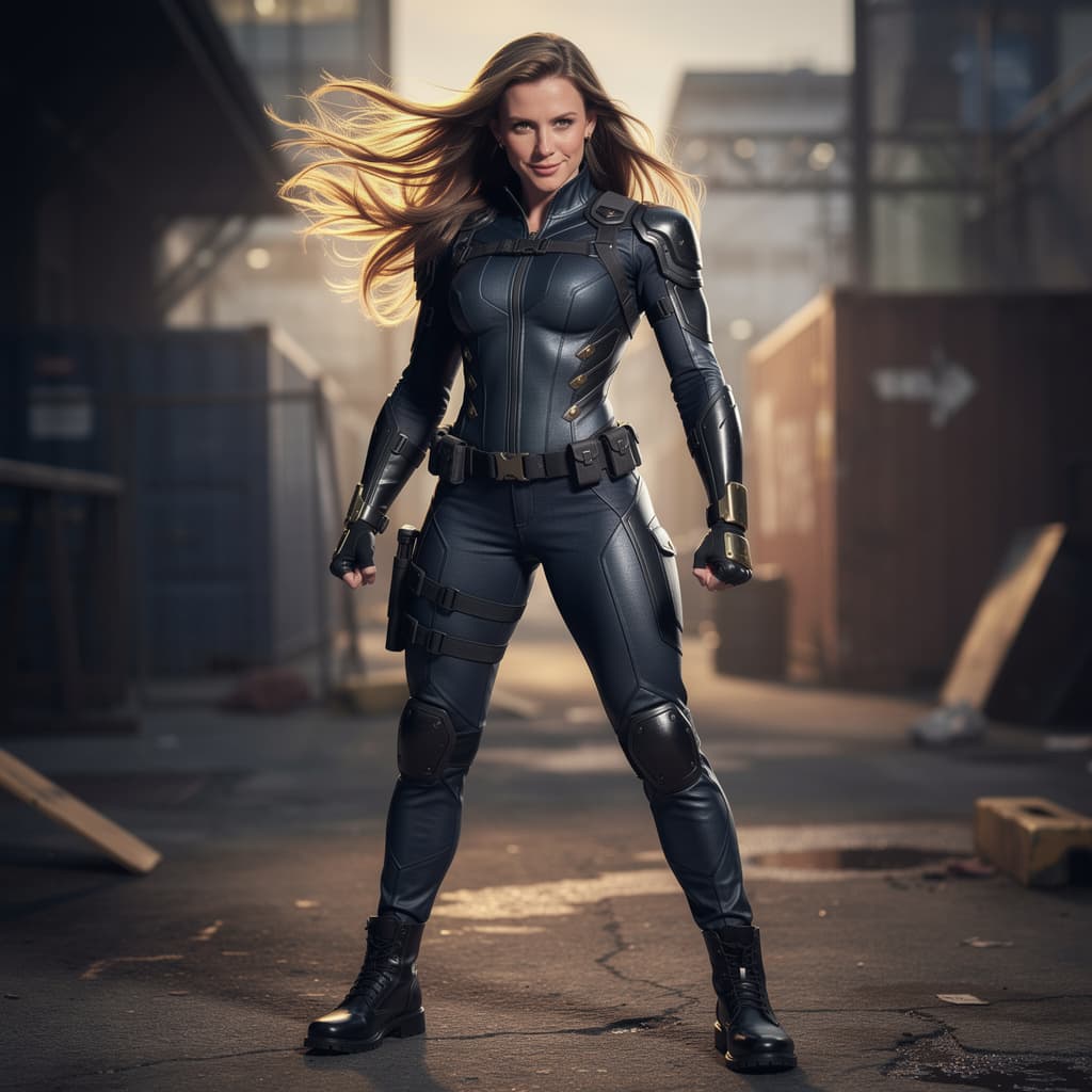 AI generated: stunning female character with effortless beauty and magnetic charm, dressed in impeccably tailored ...