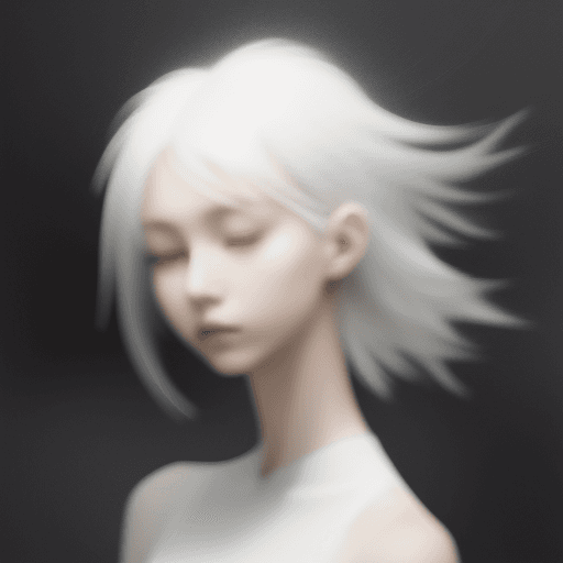 AI generated: blurry image of a girl, in the style of minimalist beauty, androgynous, light black, mote kei, seren...
