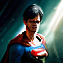 AI generated: IU in superman costume, ((Impressive)), ((Unforgettable)), ((Mind-blowing)), ((Vibrant)), ((Enchanti...
