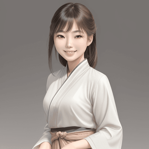 AI generated: an beautiful young asian woman smiling smiling at the camera, in the style of oshare kei, precise de...