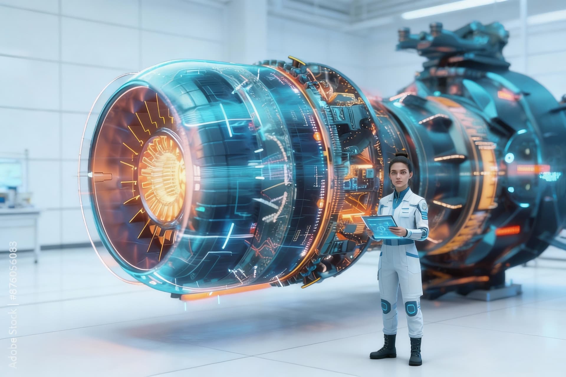 AI generated: Use the Reference Image to reimagine the View of the Futhesis ENGINE Design for any space vessel. Sh...
