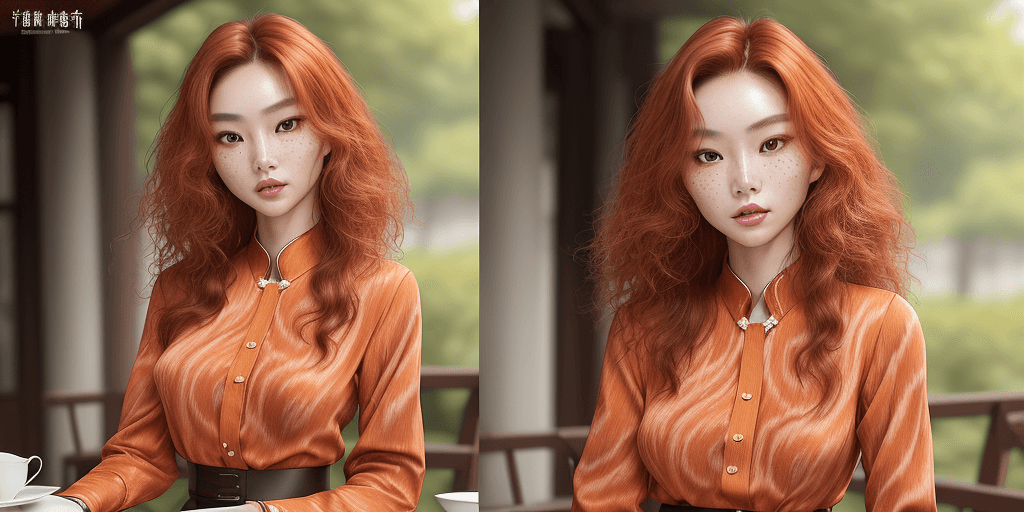 AI generated: The model Yanfei Wang waist-up portrait,  (freckles:0.9) skin,  (breasts:1.05), slim with curves,  S...