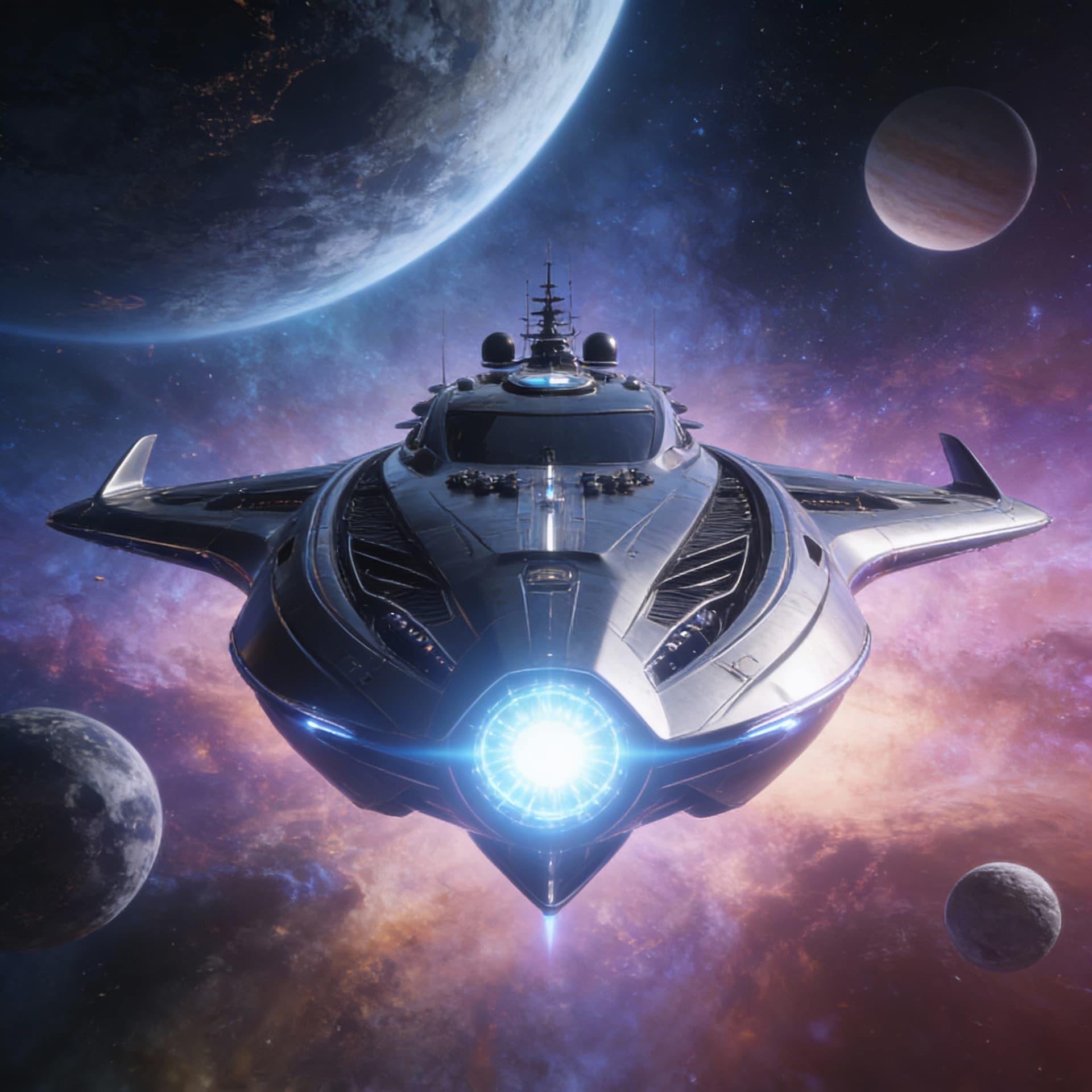 AI generated: Use Reference Images to imagine, in detail, an alien spaceship. Cambind and alter specs to create a ...