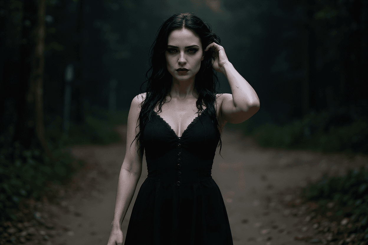 AI generated: beautiful sensuous white skin women,dark blue hair,crimson red eyes,charmer,alluring, queen vampires...