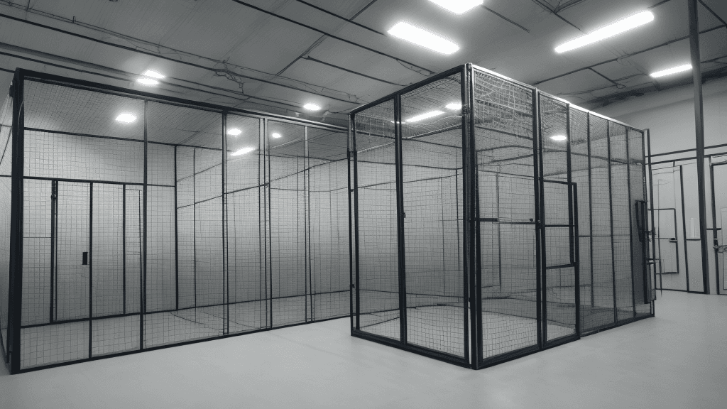 AI generated: A secret laboratory with cages where hybrids are held