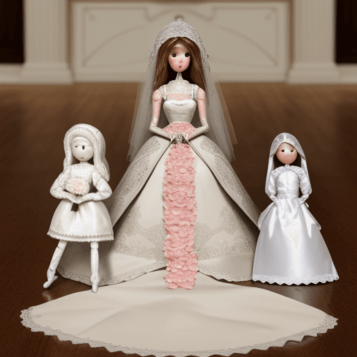 AI generated: a large-scale wedding. dolls get married


