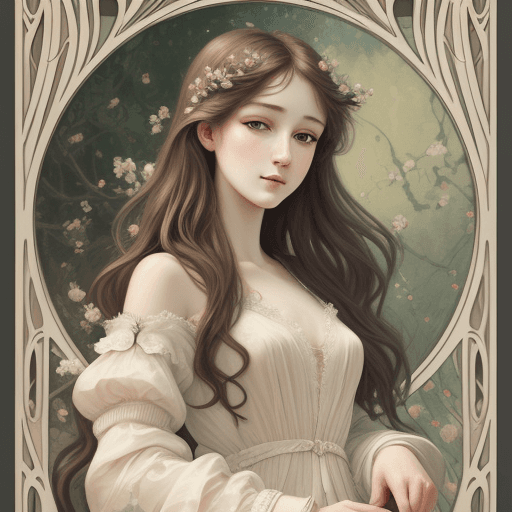 AI generated: highly detailed painting, woman, 20-25 years old, stunning, delicate features, in the style of art n...