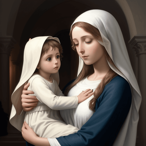 AI generated: create an image of a woman who represents Mary, mother of Jesus