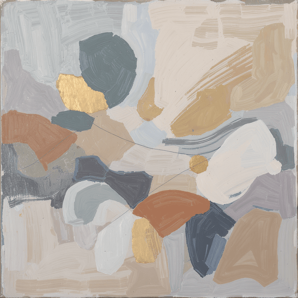 AI generated: Create an abstract artwork that looks like something a human would make. The artwork itself should h...