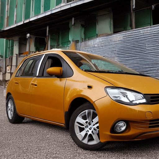 AI generated: um patinho com chapeu de palha encima de um carro gol g2 lotado de som automotivo onde a cor do carr...