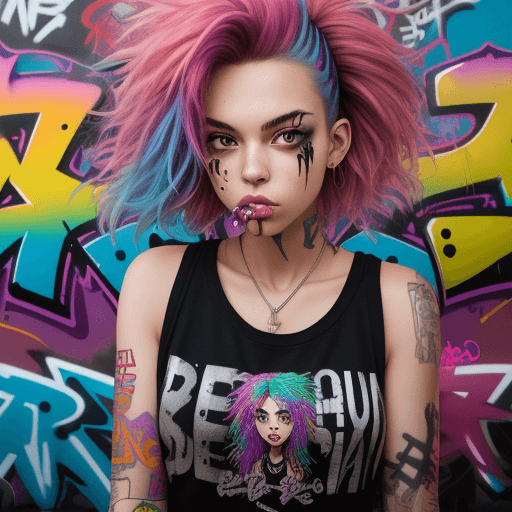 AI generated: upper body portrait, raw essence of a street style 1girl ,25 years old, slim  rebellious energy, dri...