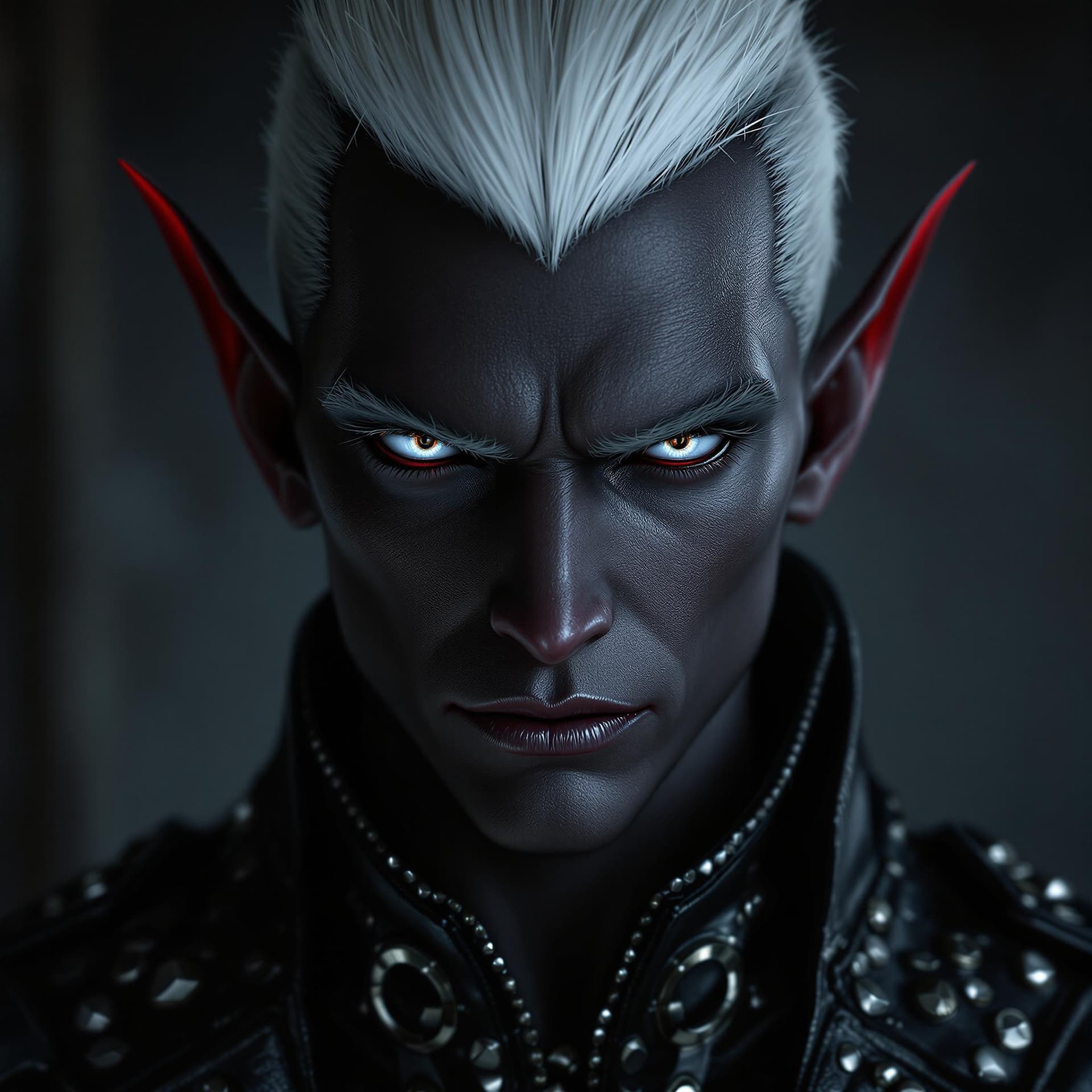 AI generated: High resolution photography, photorealistic close-up portrait male drow elf. handsome gunslinger, da...