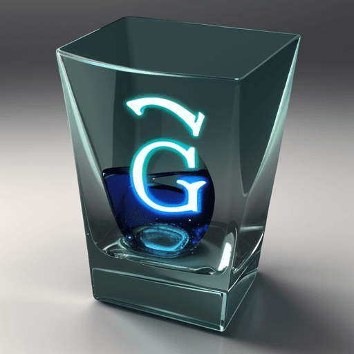 AI generated: 3d blue letters G.P. inside a green glass logo