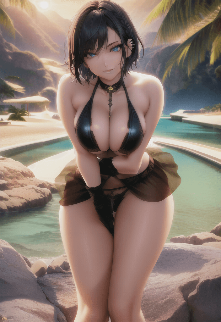 AI generated: best quality, highres, absurdres, ultra-detailed, full-body, short hair, breasts concious, looking a...