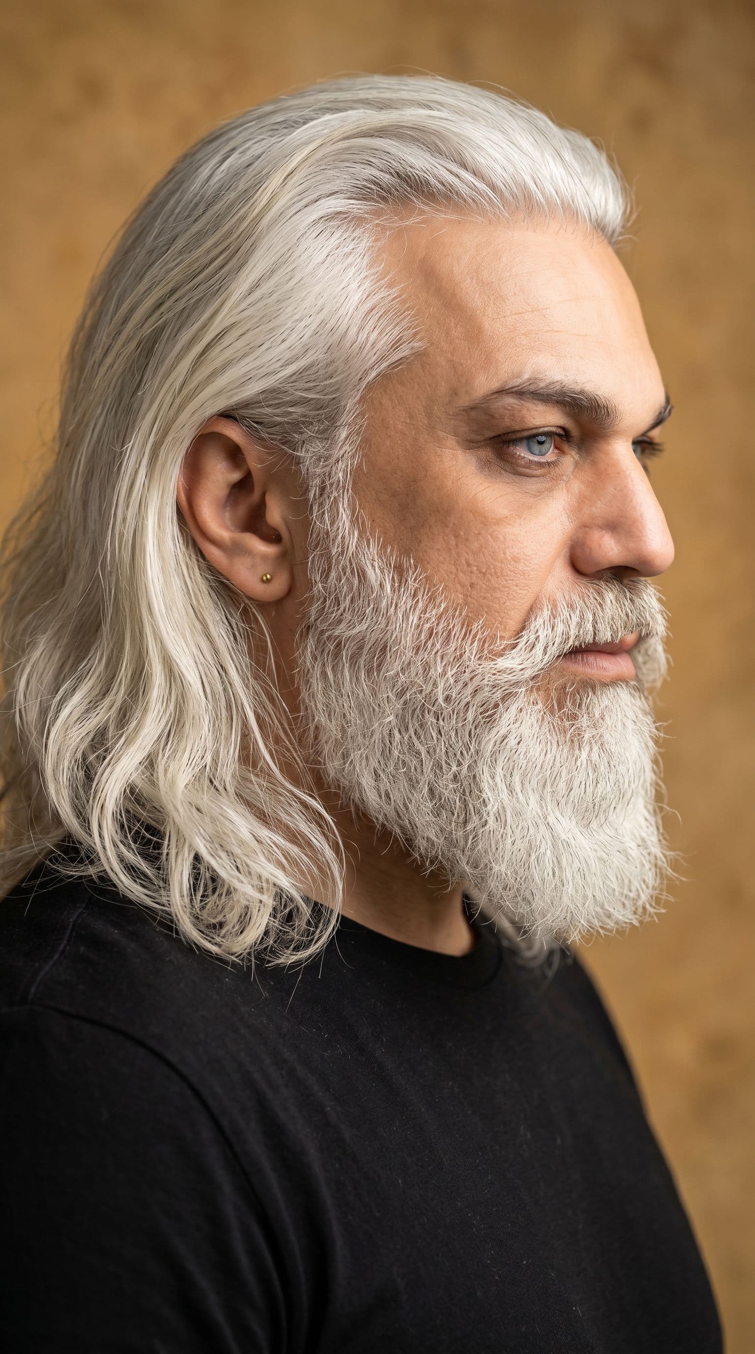 AI generated: {
  "subject_and_concept": {
    "subject": "A striking, middle-aged man with a Viking-inspired aest...
