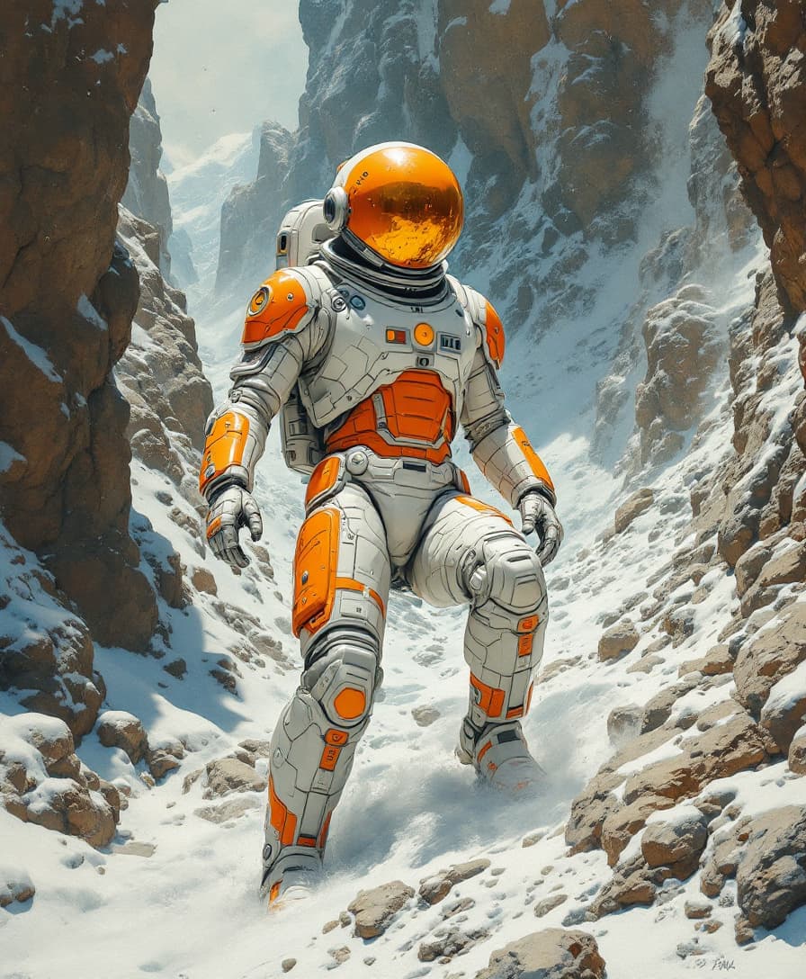 AI generated: scifi artwork by roblunda mccallum, in the style of blink-and-you-miss-it detail, full body, dark wh...