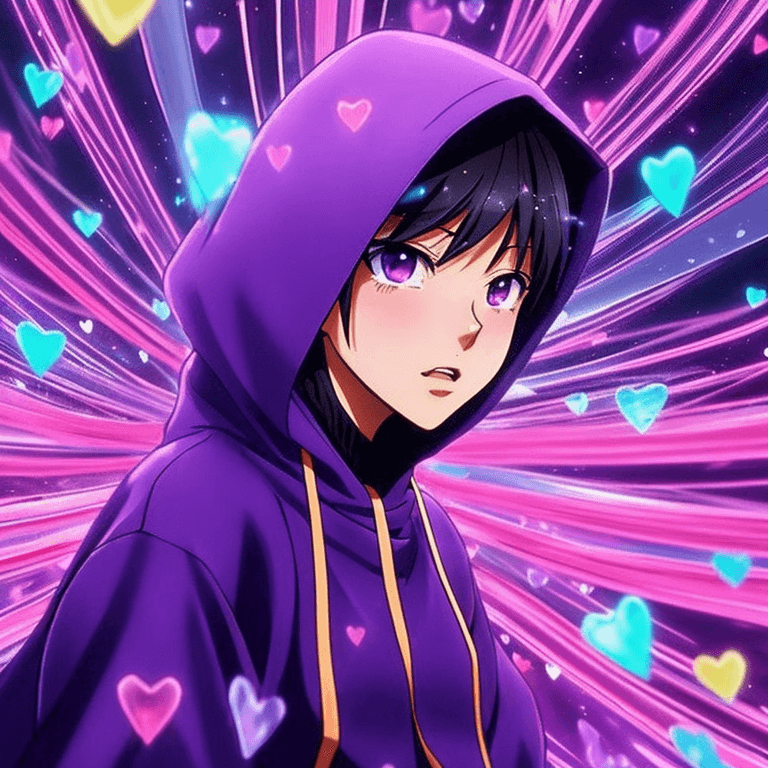 AI generated: anime artwork in style of trap music video grainy closeup still of glowing bokeh, focus on his face ...