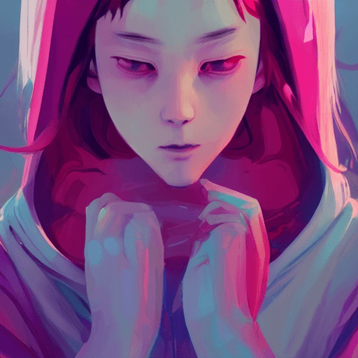 AI generated: The image depicts a close-up of a person wearing a hoodie, and is inspired by the digital artist Yan...