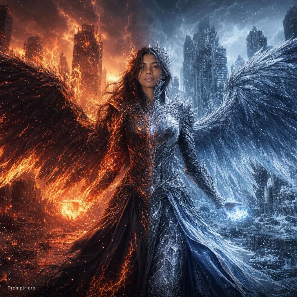 AI generated: Envision an elemental sentinel of a stoic creature embodied as a guardian of both destruction and pr...