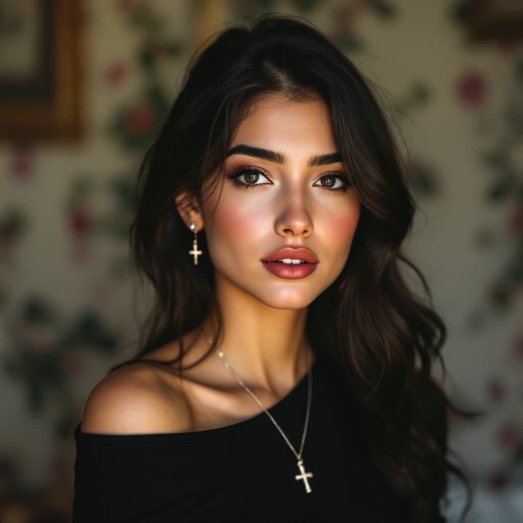 AI generated: Female, Young adult female, Oval-shaped face with soft, balanced proportions. Her face is symmetrica...