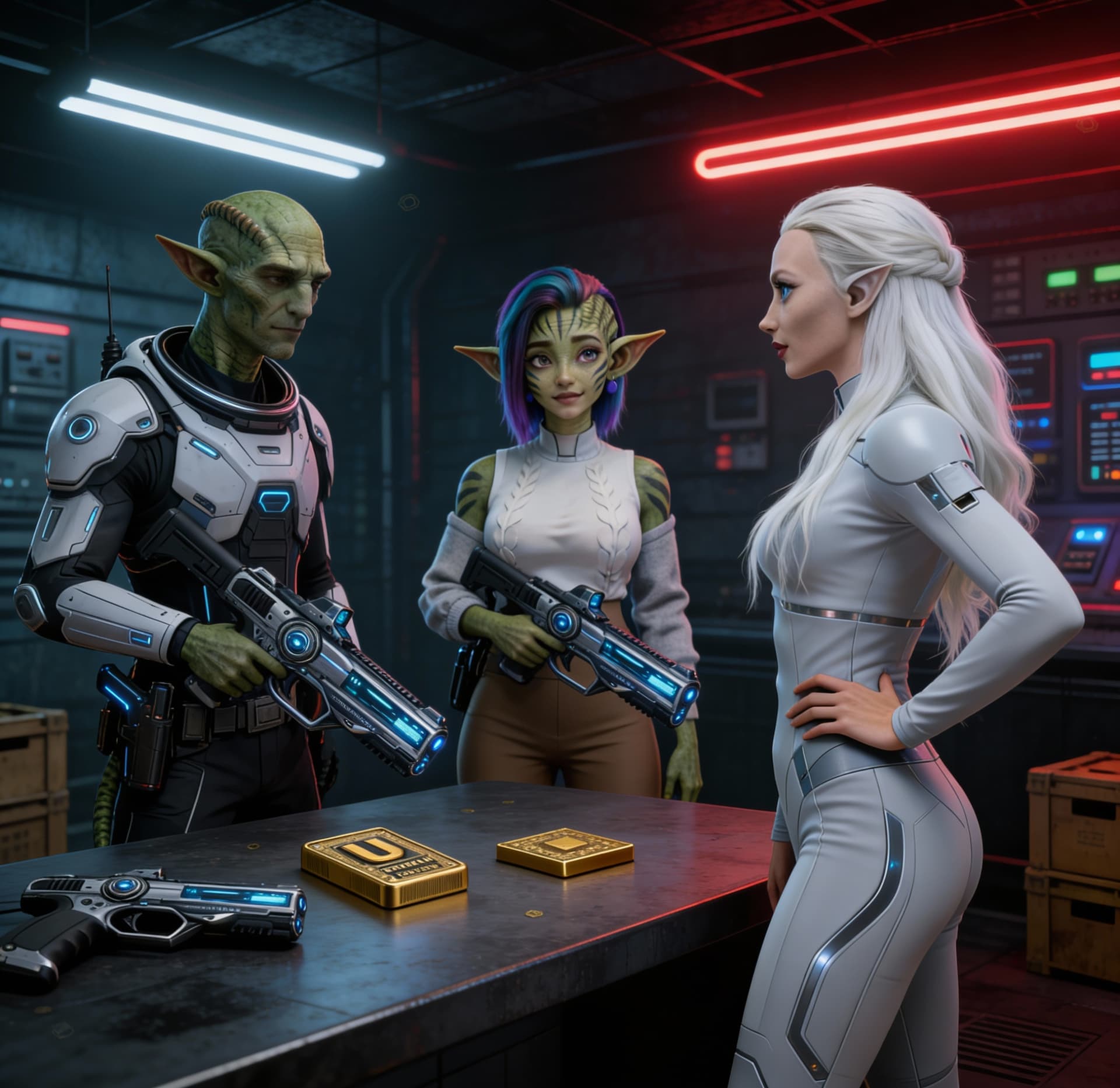 AI generated: Be inspired and create from the reference images, a Sci-Fi view of a futuristic underworld. Use the ...
