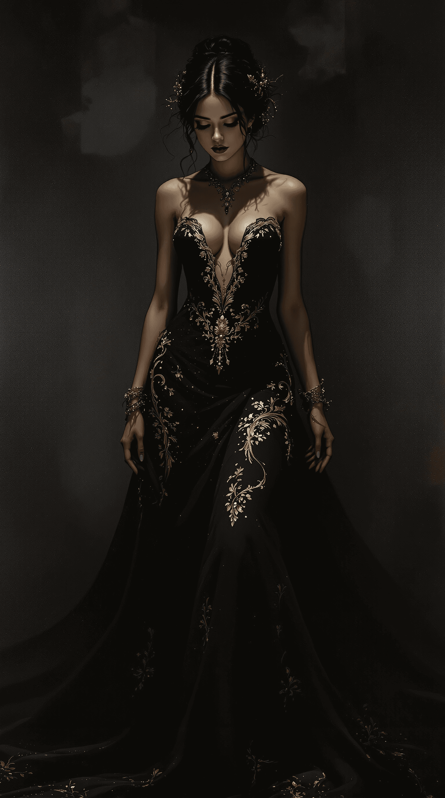 AI generated: Black & Gold Radiance 