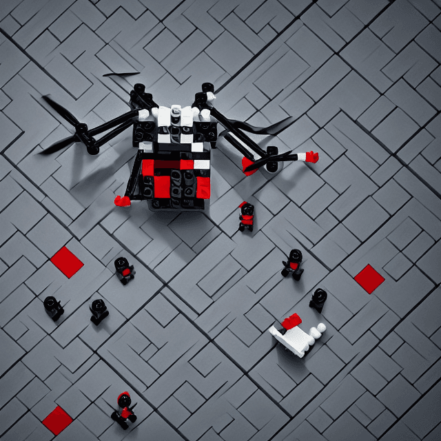 AI generated: High resolution photography, of cute dron, with mini lego parts,minimalistic ,micraft,desing,hyperre...