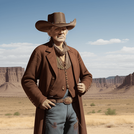 AI generated: Wise man in the Wild West.