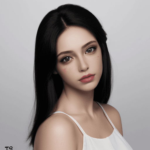 AI generated: hermosa chica de 35 años, ojos color miel grandes, tes blanca, cabello negro rizado
