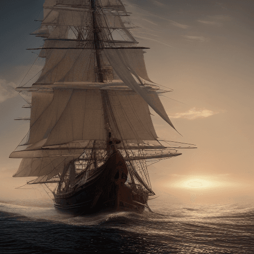 AI generated: Photo of a ultra realistic sailing ship, dramatic light, pale sunrise, cinematic lighting, battered,...