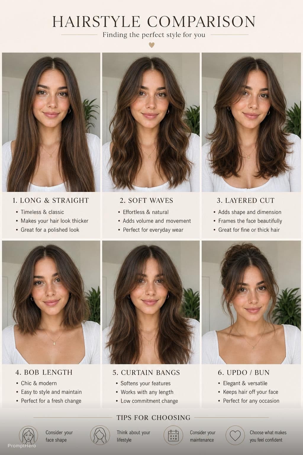 AI generated: hairstyle comparison 
