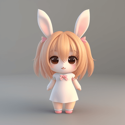 AI generated: cute, chibi, bunny, 3d --ar 4:7 --v 5.2