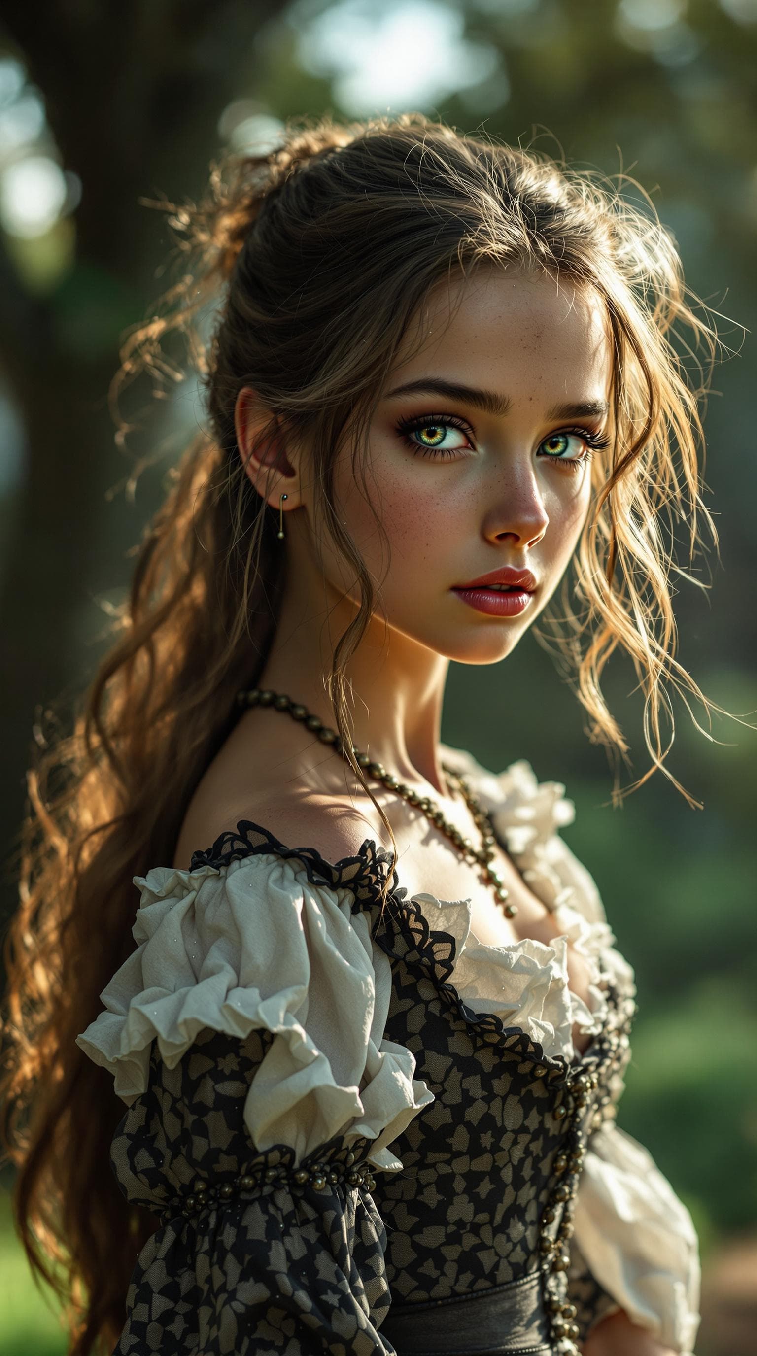 AI generated: a professional of a exceptionally of the most beautiful witch girl (age 7) in 1880's during the Sale...
