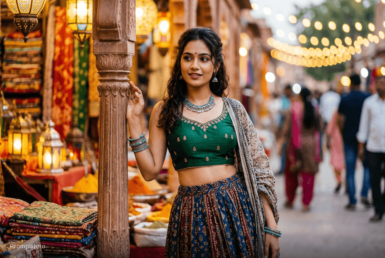 AI generated: Create a sexy girl in india style. and look like sexy. Nisha