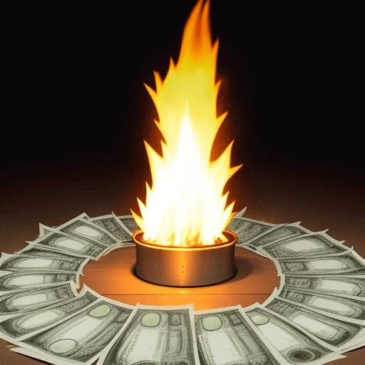 AI generated: a lot of money burning
