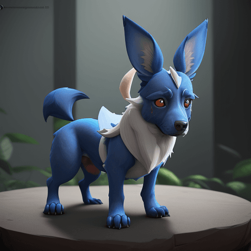 AI generated: You can replicate the blue long-eared dog from the dofus pets game. cinematic, hyper realism, high d...