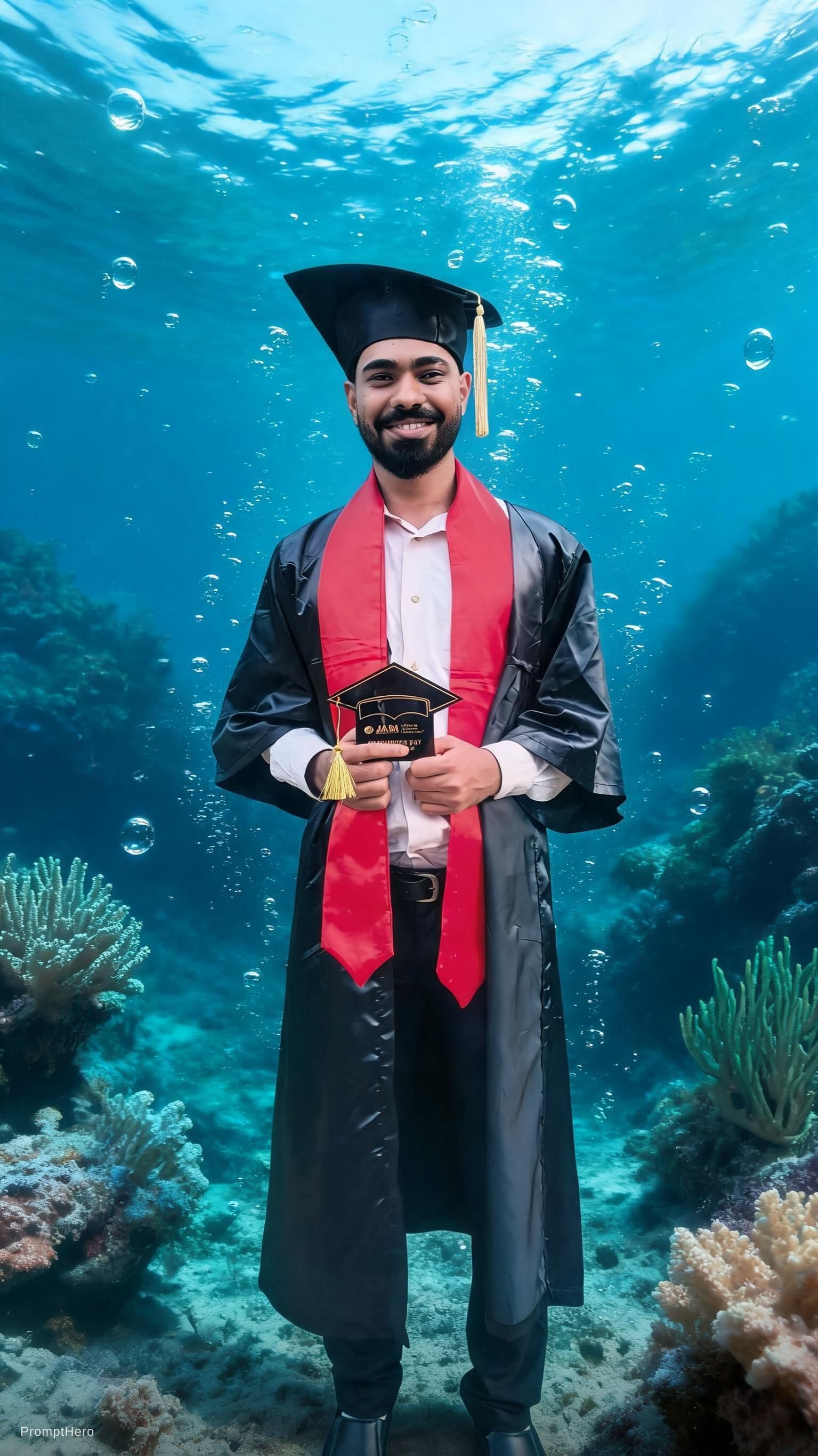 AI generated: Put an underwater for him