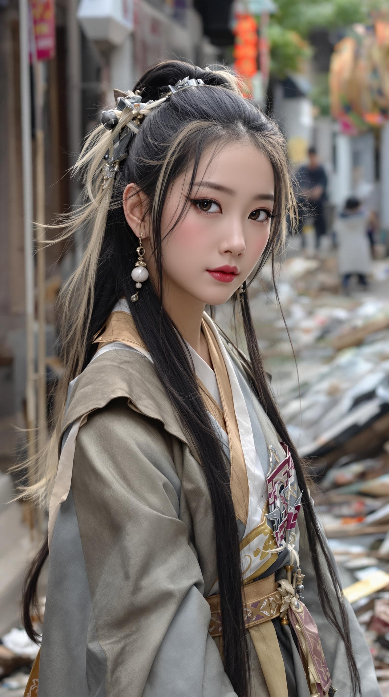AI generated: a professional photo of a exceptionally of the most beautiful (Chinese peasant girl) girl in China, ...