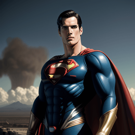 AI generated:  Superman, Atompunk, Greg Rutkowski, Ultra detailed, Ultra photoreal, Front light, Multicolor, Flash...