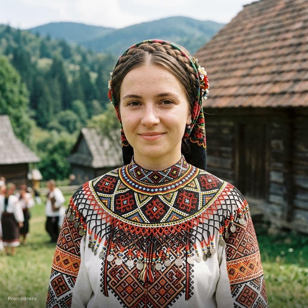 AI generated: бойківська силянка з бісеру
