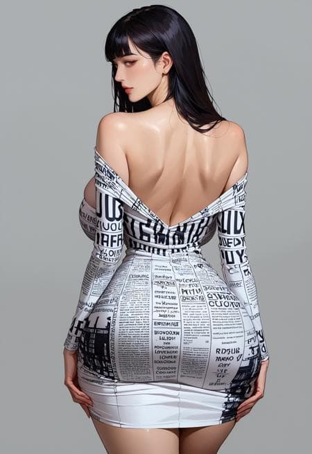 Fashion Print Slim Midi Dress
