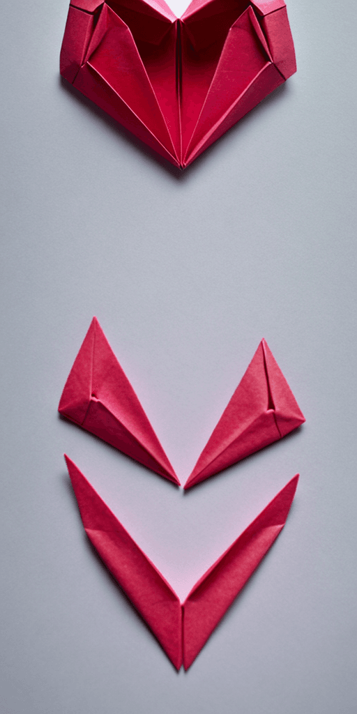 AI generated: origami real heart