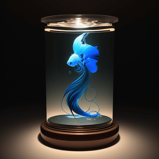 AI generated: (4k 4d rfktrstyle A delicate light bulb has a Siamese fighting fish swimming inside it, perfectly ce...