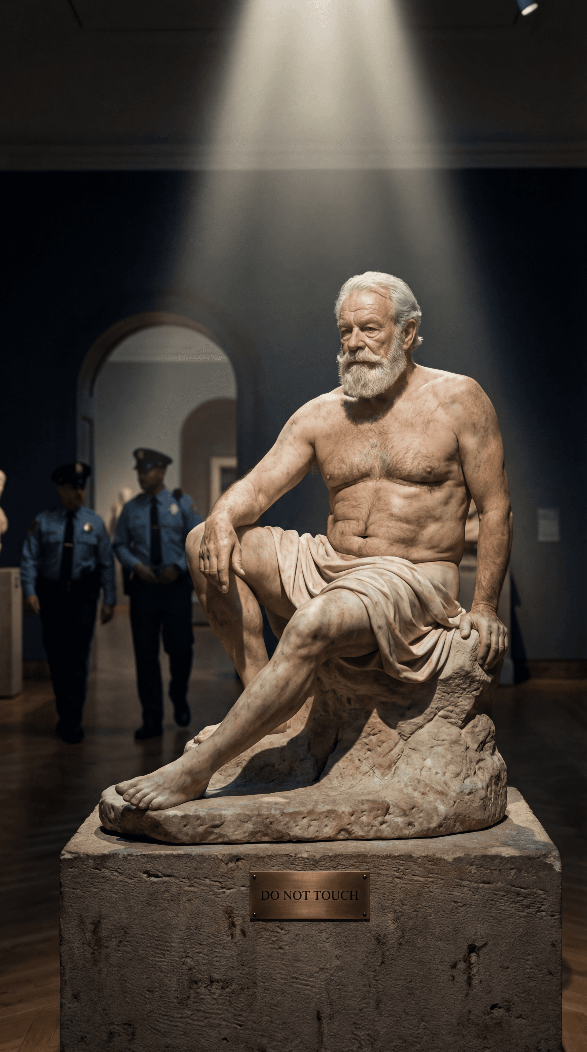 AI generated: ULTRA-REALISTIC FINE ART EDITORIAL PHOTOGRAPHY (vertical, 9:16).
High-end museum campaign aesthetic,...