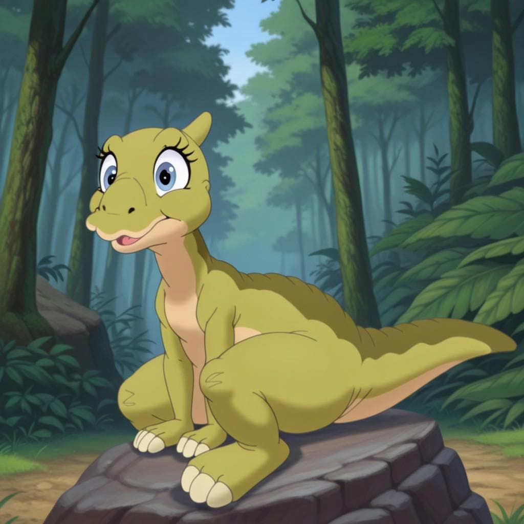 Sharptooth and Ducky Experiment (land before time) illustrious