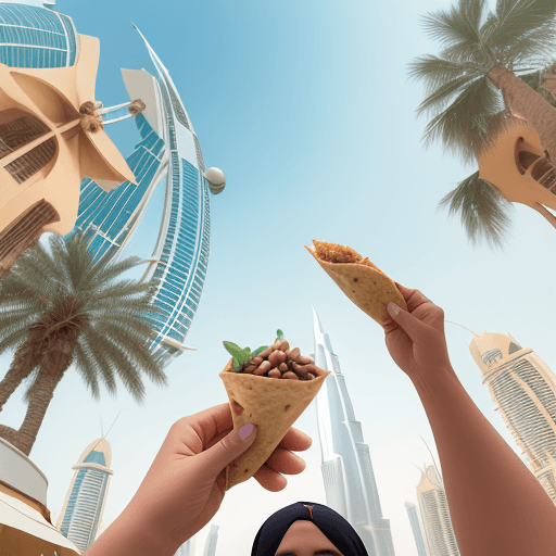 AI generated: Please create an ultra realistic photo of people enjoying themselves in a summery setting in Dubai, ...