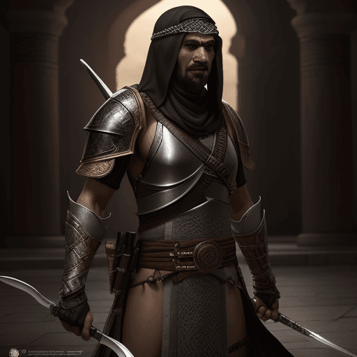 AI generated: High resolution   8k, intricate detail, photorealistic, realistic light, Muslim  warrior, and assasa...