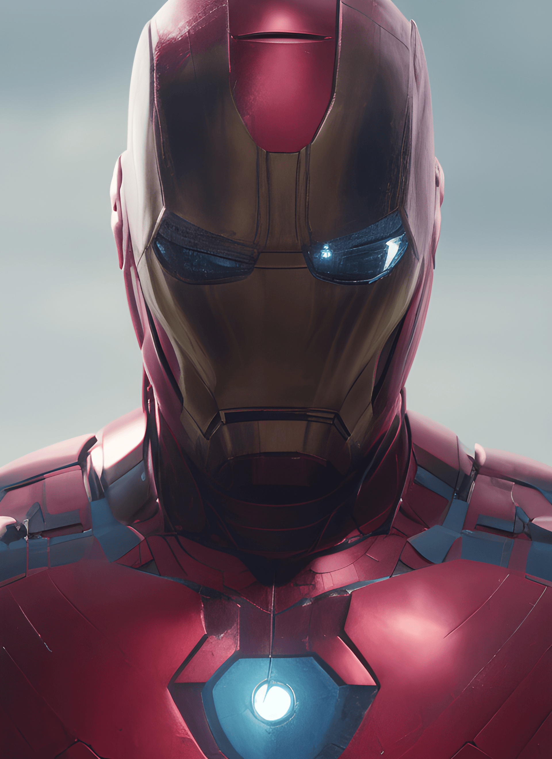 AI generated: A close up of the face of iron man, a 3D render by Patrick Adam, trending on Artstation, photorealis...